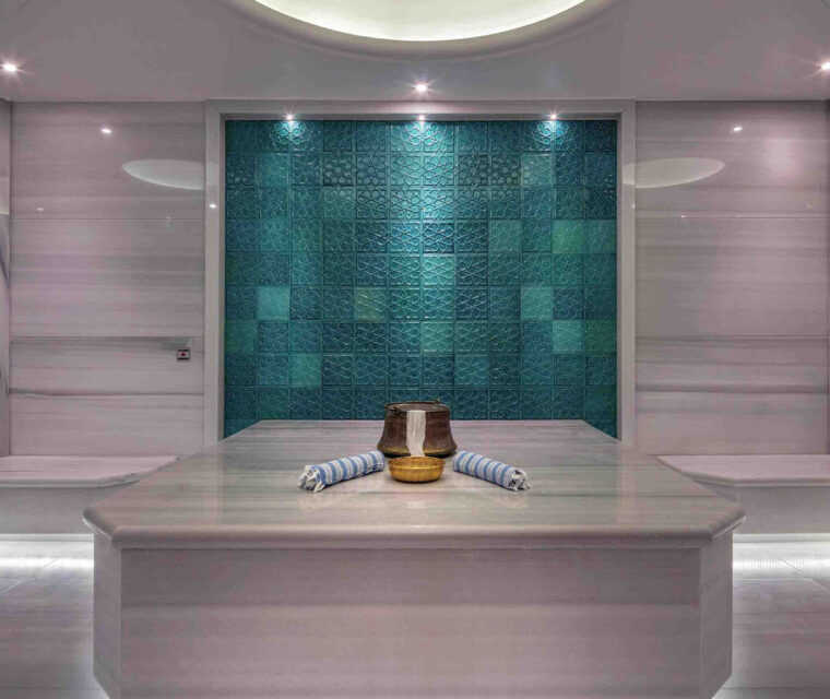 Sauna Dekor's Elegance Unveiled: Hilton Hammam—an opulent retreat, masterfully designed and built by Sauna Dekor, blending timeless luxury with exquisite craftsmanship.